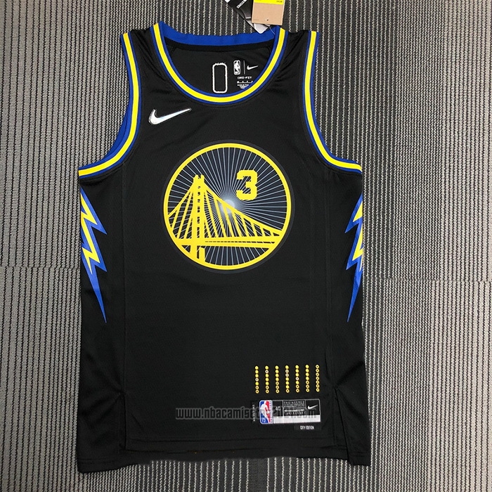 Camiseta Golden State Warriors Jordan Poole #3 Ciudad 2021-22 Negro